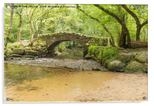 Packhorse Bridge Acrylic by Pete Holyoak