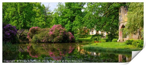 Historic Park in Spring Print by Gisela Scheffbuch