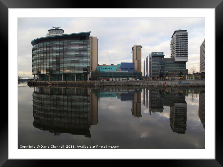 Media City Reflection  Framed Mounted Print by David Chennell