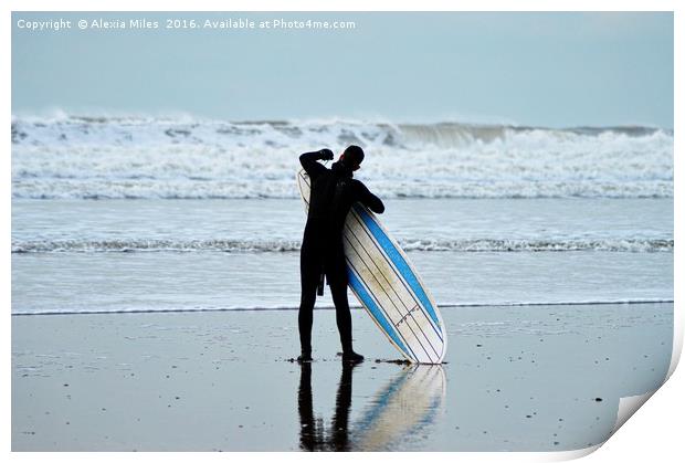 Woolacombe Surfer Print by Alexia Miles