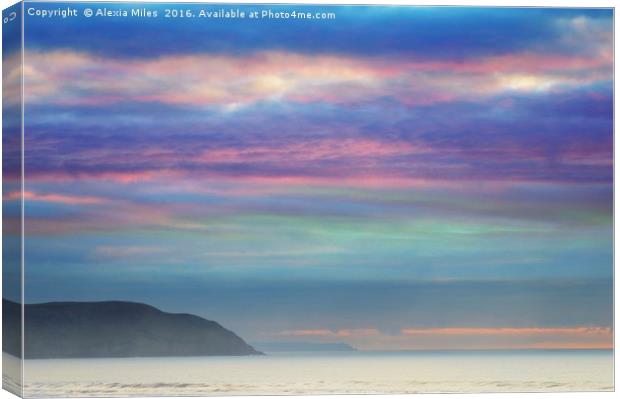 Sunset On Woolacombe Canvas Print by Alexia Miles