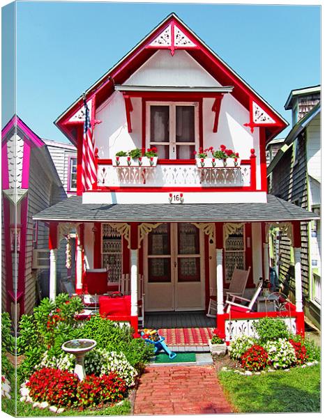 Oak Bluffs Gingerbread Cottages (2) Canvas Print by Mark Sellers