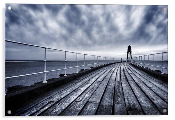 Whitby, West Pier Acrylic by Martin Williams