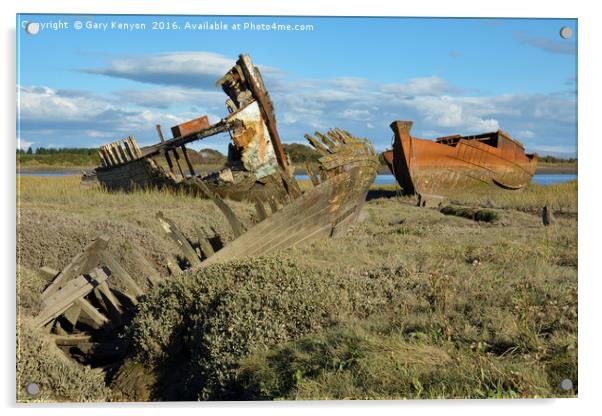 Trio of Ship Wrecks Acrylic by Gary Kenyon
