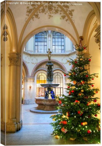 Christmas Tree in Ferstel Passage, Vienna Canvas Print by David Birchall