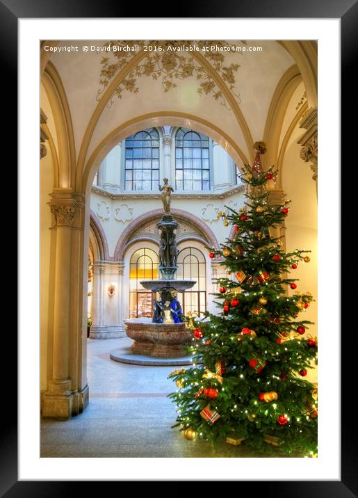 Christmas Tree in Ferstel Passage, Vienna Framed Mounted Print by David Birchall