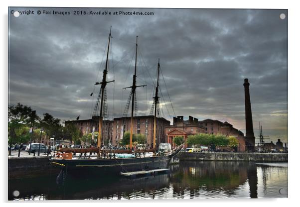 Ship in albert dock liverpool Acrylic by Derrick Fox Lomax