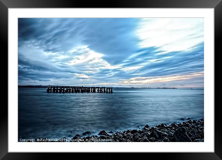 South Gare Jetty Framed Mounted Print by Paul Welsh