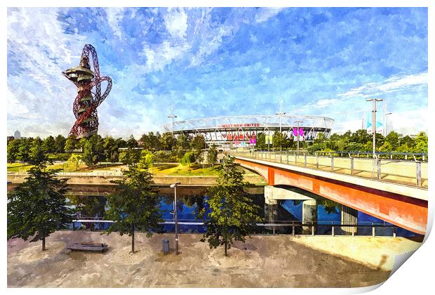 West Ham Olympic Stadium And The Arcelormittal Orb Print by David Pyatt