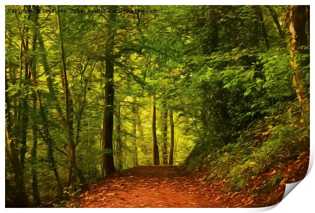 Artistic Walk through the woods Print by Jim Jones
