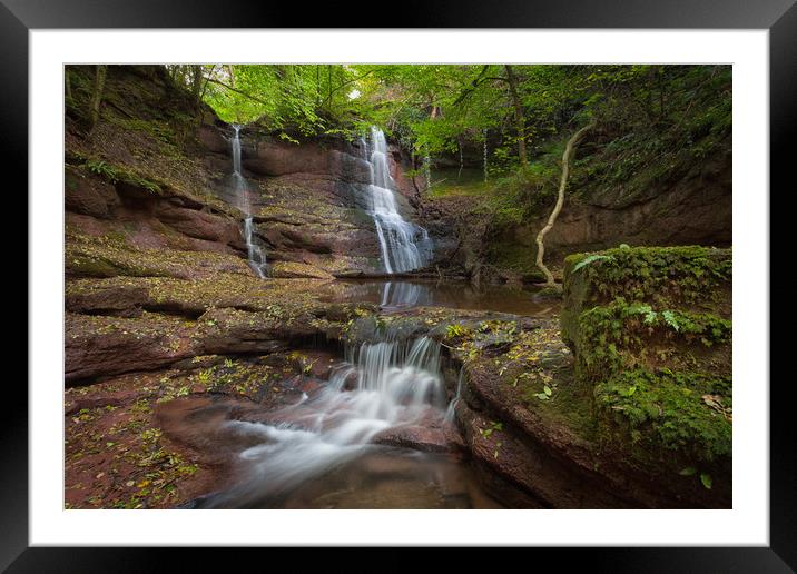 Pwll y Wrach waterfalls  Framed Mounted Print by Leighton Collins