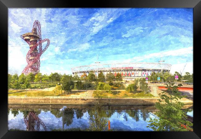 West Ham Olympic Stadium And The Arcelormittal Orb Framed Print by David Pyatt