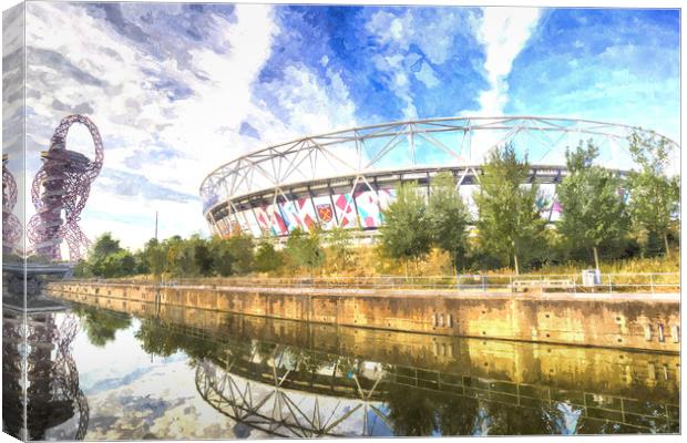 West Ham Olympic Stadium And The Arcelormittal Orb Canvas Print by David Pyatt