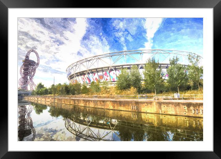 West Ham Olympic Stadium And The Arcelormittal Orb Framed Mounted Print by David Pyatt