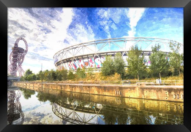 West Ham Olympic Stadium And The Arcelormittal Orb Framed Print by David Pyatt