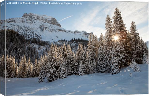 Winter landscape near Lech resort, Austria Canvas Print by Magdalena Bujak