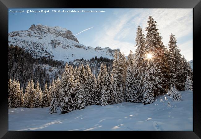 Winter landscape near Lech resort, Austria Framed Print by Magdalena Bujak