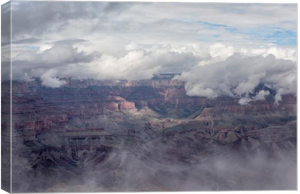 Canyon in Clouds Canvas Print by Belinda Greb