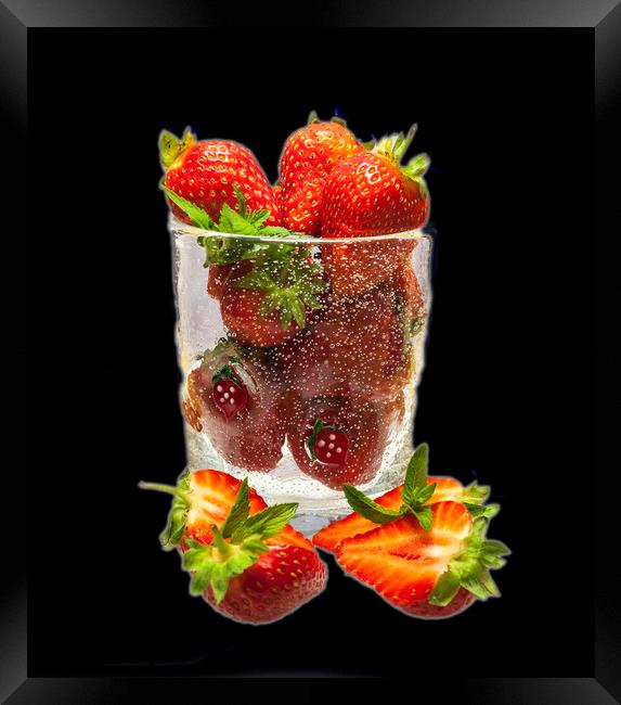 Strawberry Dessert Framed Print by David French