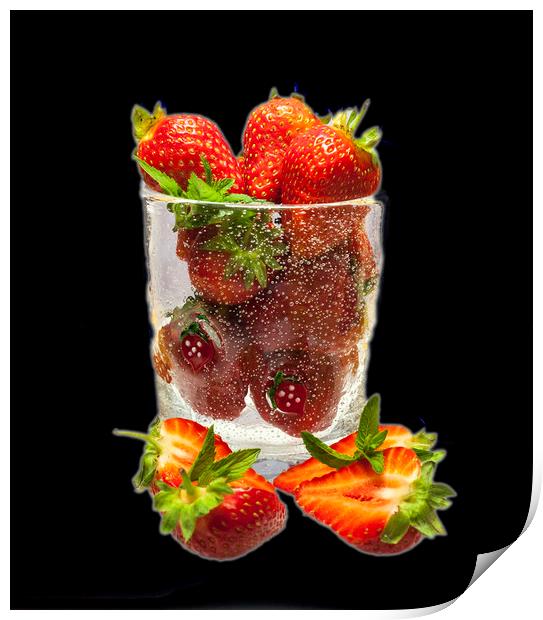 Strawberry Dessert Print by David French