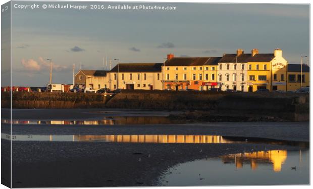 Donaghadee Harbour Front in Early Evening Canvas Print by Michael Harper