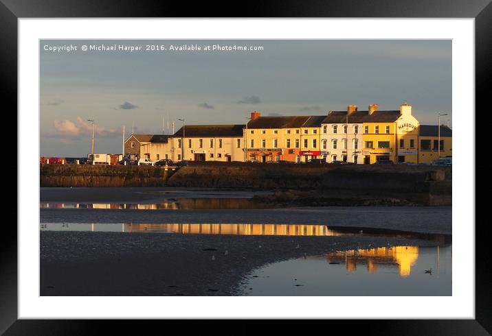 Donaghadee Harbour Front in Early Evening Framed Mounted Print by Michael Harper