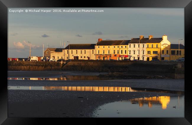 Donaghadee Harbour Front in Early Evening Framed Print by Michael Harper