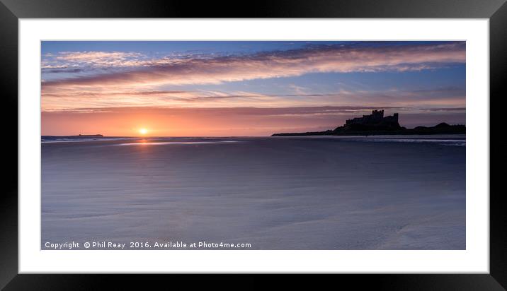 A deserted Bamburgh beach Framed Mounted Print by Phil Reay