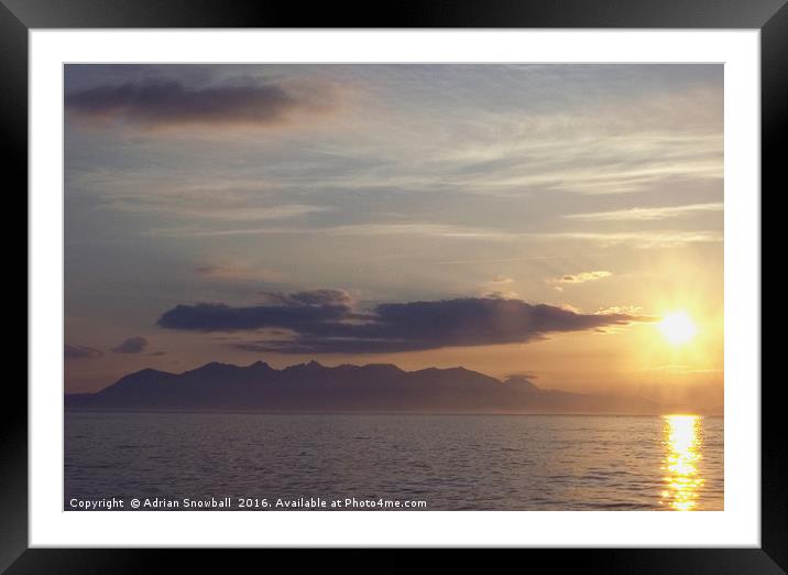 Cuillin sunrise Framed Mounted Print by Adrian Snowball