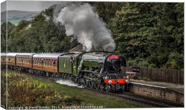 Flying Scotsman passing through Irwell Vale Canvas Print by David Oxtaby  ARPS