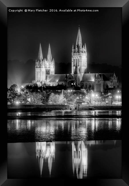 Truro Cathedral in Black and White Framed Print by Mary Fletcher