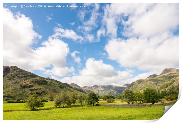 Langdale Valley, Lake District Print by The Tog
