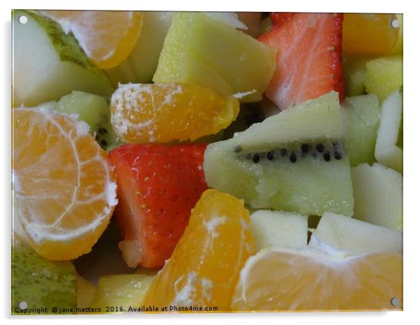                         Juicy Fruit Salad        Acrylic by Jane Metters