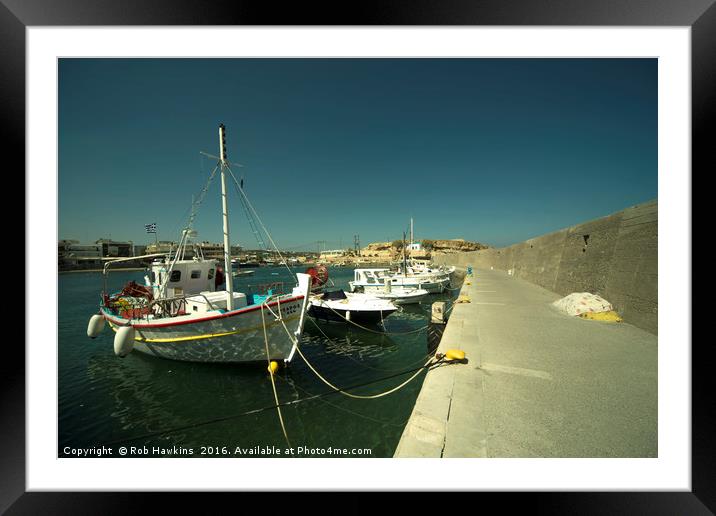Hersonissos Harbour  Framed Mounted Print by Rob Hawkins