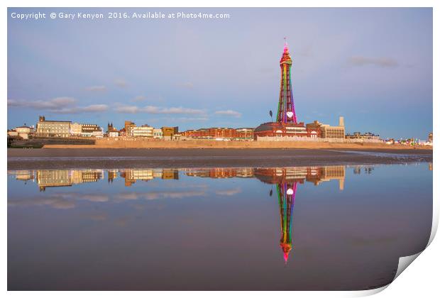 Multicoloured Blackpool Tower  Print by Gary Kenyon