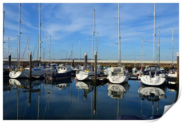 Scottish Marina Reflections Print by Grant Lewis