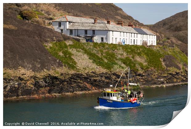 Boscastle Fishing Boat Print by David Chennell