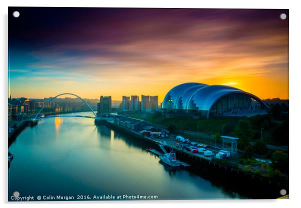 Sage Sunrise Gateshead Acrylic by Colin Morgan