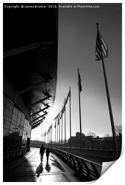 Millennium Walk And Stadium Cardiff Print by James Brunker