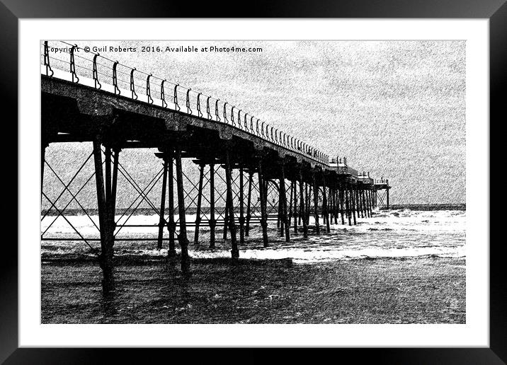 Salburn Pier Framed Mounted Print by Gwil Roberts