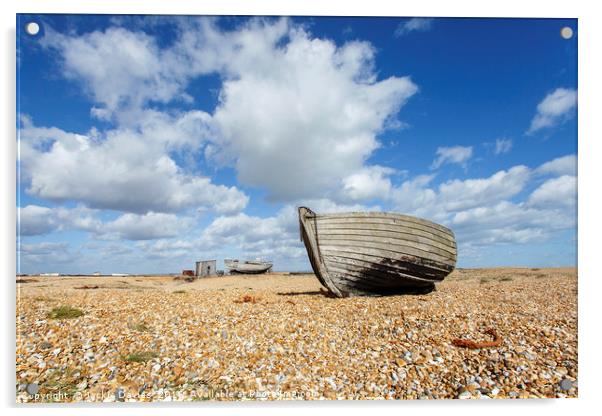 Abandoned Fishing Boat at Dungeness Acrylic by Jackie Davies
