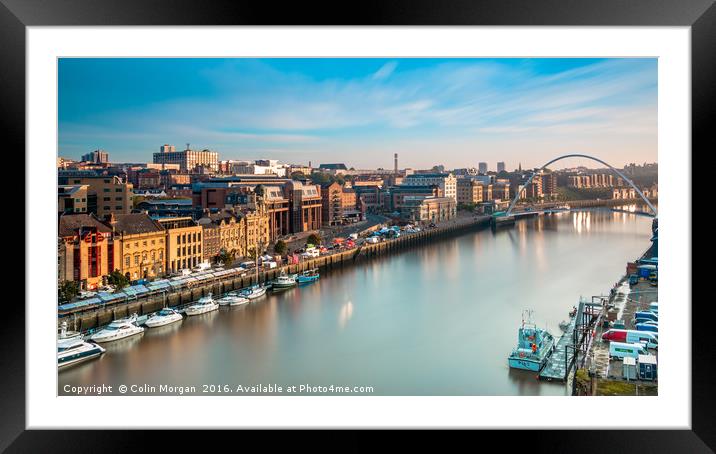 Newcastle Quayside Sunrise Framed Mounted Print by Colin Morgan