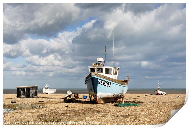 Fishing Boat at Dungeness Print by Jackie Davies