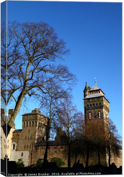 Cardiff Castle on a Sunny Winter Day Canvas Print by James Brunker