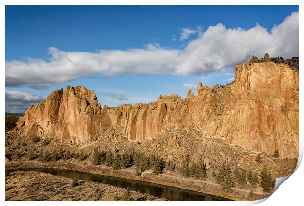 Smith Rock and Crooked River Print by Belinda Greb