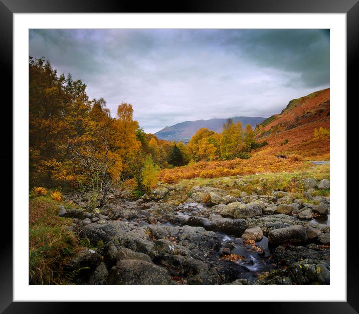Lake District from Ashness Bridge towards Scafell, Framed Mounted Print by David Bigwood