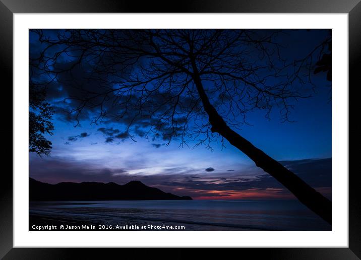 Twilight over Playa Matapalo Framed Mounted Print by Jason Wells