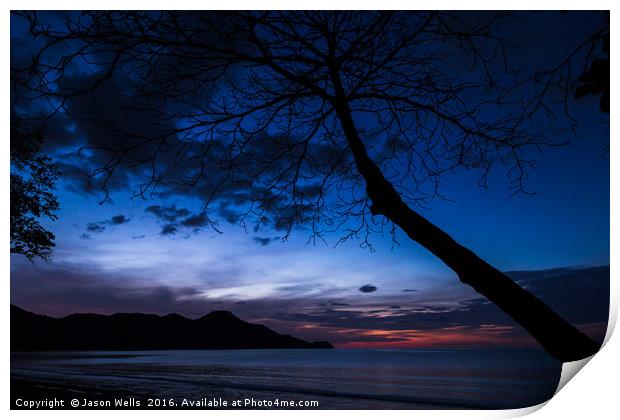 Twilight over Playa Matapalo Print by Jason Wells