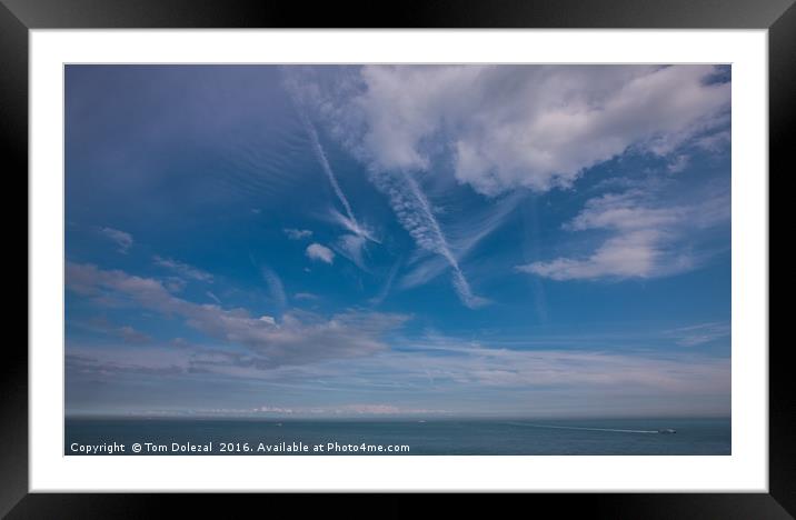 English Channel sky Framed Mounted Print by Tom Dolezal