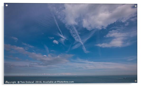 English Channel sky Acrylic by Tom Dolezal